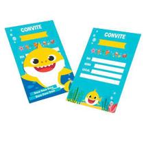 Convite Baby Shark - 8 Unidades para Festas Infantis