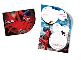 Convite de Aniversário LadyBug Miraculous - 8 unidades - Regina Festas Convite de Aniversário LadyBug Miraculous - 8 unidades - Regina Festas