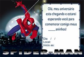 Convite de Aniversário SpiderMan