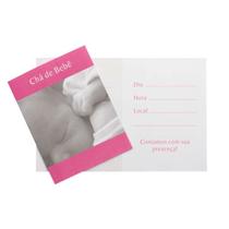 Convite Festa Chá De Bebê Menina Rosa 10 Uni Regina Festas