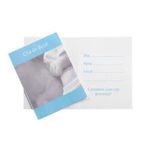 Convite Festa Chá De Bebê Menino Azul 10 Uni Regina Festas