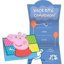 Convite Festa Peppa Pig - Pacote com 8 unidades