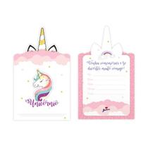 Convite Festa Unicórnio- Pacote com 8 unidades Convite Festa Unicórnio- Pacote com 8 unidades