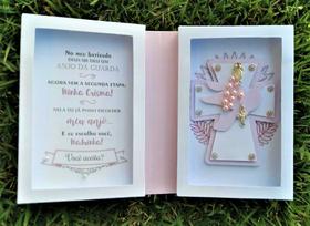 Convite Individual Madrinha CRISMA - Capa Cruz ROSA / Divino Espírito Santo - Acompanha Mini Terço Convite Individual Madrinha CRISMA - Capa Cruz ROSA / Divino Espírito Santo - Acompanha Mini Terço