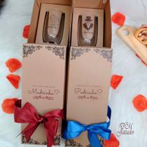 Convite Individual Taças champanhe e Caixa / casamento /batismo/ padrinhos e madrinha