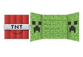 Convite Mini Pixel Minecraft - 8 unidades - Junco