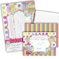Convites Amanda Creation Sweet Shoppe Candy Shop 20 unidades