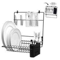 Cook Home Cromado Prata 1080 Kit Cozinha Escorredor De Louças Pratos Copos e Talheres - CookHome Arthi Cook Home Cromado Prata 1080 Kit Cozinha Escorredor De Louças Pratos Copos e Talheres - CookHome Arthi