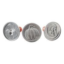 Cookie Stamps Nordic Ware Spooky Cast, redondos de 3 polegadas, prateados Cookie Stamps Nordic Ware Spooky Cast, redondos de 3 polegadas, prateados