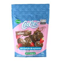 Cookies Vitao Integral Morango com Cobertura Chocolate Zero Açúcar 120g Cookies Vitao Integral Morango com Cobertura Chocolate Zero Açúcar 120g
