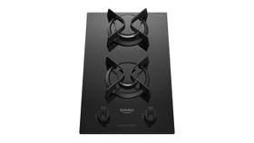 Cooktop 2 Bocas Dako Supreme a Gás Mega Chama Vidro Temperado Preto Bivolt