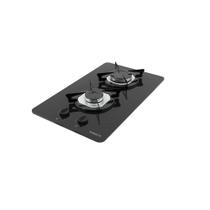 Cooktop 2 Bocas Fogatti a Gás GLP Mesa em Vidro Preto