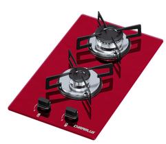 Cooktop 2 bocas ultra chama vermelho chapa