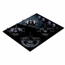 Cooktop 4 Bocas a Gás Consul CD060AE com Botão Controle Fácil e Mesa de Vidro Preto Bivolt