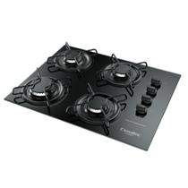 Cooktop 4 Bocas a Gás Esmaltec Gourmet com Acendimento Automático Preto Bivolt