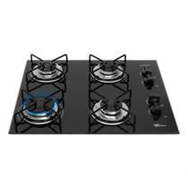 Cooktop 4 Bocas a Gás Fischer Fit Line Mesa de Vidro Trempe Esmaltada Aramado Preto Bivolt Cooktop 4 Bocas a Gás Fischer Fit Line Mesa de Vidro Trempe Esmaltada Aramado Preto Bivolt
