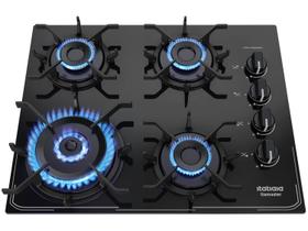 Cooktop 4 Bocas a Gás GLP Itatiaia Preto Itamaster Trempe Ferro Fundido Cooktop 4 Bocas a Gás GLP Itatiaia Preto Itamaster Trempe Ferro Fundido