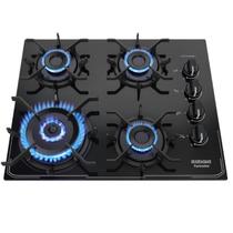 Cooktop 4 Bocas à Gás Itamaster Fogão Vidro Tripla Chama Bivolt Preto 127V/220V