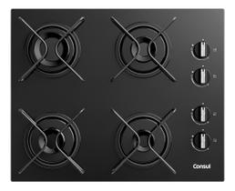 Cooktop 4 Bocas A Gas Vidro Preto Essencial - Consul