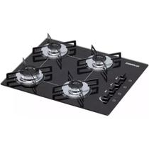 Cooktop 4 Bocas Chamalux Preto Vidro Temperado, Acendimento Automático, Queimador Ultrarrápido, Bivolt