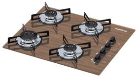 Cooktop 4 bocas Chamalux ultra chama Bivolt Amadeirado Escuro