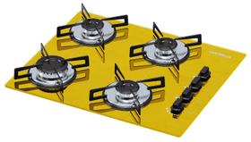 Cooktop 4 bocas Chamalux ultra chama Bivolt Amarelo