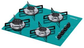 Cooktop 4 bocas Chamalux ultra chama Bivolt Verde Agua / GN