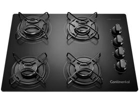 Cooktop 4 Bocas Continental a Gás GLP Preto - KC4GP