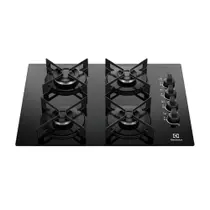 Cooktop 4 Bocas Electrolux Efficient a Gás KE4GR Mesa de Vidro Preto - Bivolt Cooktop 4 Bocas Electrolux Efficient a Gás KE4GR Mesa de Vidro Preto - Bivolt