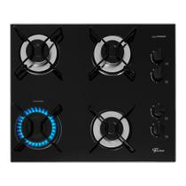 Cooktop 4 Bocas Fischer 4Q Fit Line Gás Vidro Temperado Esmaltada Aramado Preto Bivolt - 36350-102675