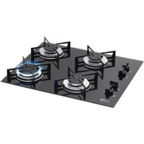 Cooktop 4 Bocas Fischer Slim 1519-5713 Acendimento Superautomático, Preto