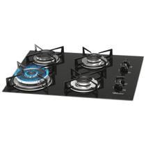 Cooktop 4 Bocas Fischer Tripla Chama Mesa de Vidro Preto