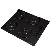 Cooktop 4 Bocas Flange Esmaltado Vidro Bivolt Fogatti Preto/Esmaltado