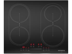 Cooktop 4 Bocas Indução Mondial Mesa de Vidro Preto Touch Timer Acendimento Automático CTI-03