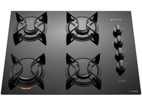 Cooktop 4 Bocas Preto com Mesa de Vidro Atlas U Top Bivolt