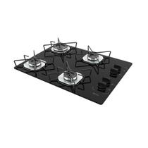 Cooktop 4 Bocas Terim Vidro Preto Com 6 Apoios Preto Bivolt