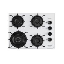 Cooktop 4 Bocas Tripla Chama Branco a Gás em Aço Inox e Trempes em Ferro Fundido Itamaster Bivolt Itatiaia