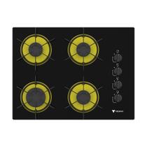 Cooktop 4 Bocas Venax Arena Preto/Amarelo Gas Glp