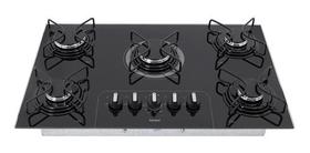 Cooktop 5 Bocas A Gás Bivolt 73x46cm Metal E Vidro - Consul Cooktop 5 Bocas A Gás Bivolt 73x46cm Metal E Vidro - Consul