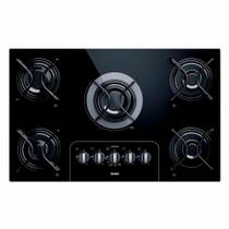 Cooktop 5 Bocas a Gás Consul CD075AE com Botão Controle Fácil e Mesa de Vidro Preto Bivolt