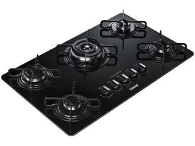 Cooktop 5 Bocas a Gás Consul CDD75AEUNA com Mesa de Vidro e Queimador Quadrichama Preto Bivolt