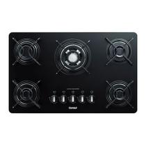 Cooktop 5 Bocas a Gás Consul CDD75AEUNA com Mesa de Vidro e Queimador Quadrichama Preto Bivolt