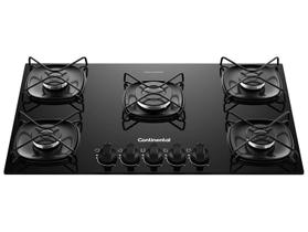 Cooktop 5 Bocas a Gás Continental Mesa de Vidro Preto com Acendimento Automático (KC5GR) Cooktop 5 Bocas a Gás Continental Mesa de Vidro Preto com Acendimento Automático (KC5GR)