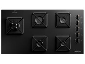 Cooktop 5 Bocas a Gás GLP Brastemp Mesa de Vidro Preto Acendimento Automático BDS85AE