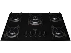 Cooktop 5 Bocas a Gás GLP Dako Vidro Temperado - Preto Supreme