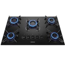 Cooktop 5 Bocas à Gás Itatiaia Electra Vidro Preto Bivolt 127/220V Fogão Acendimento Superautomático