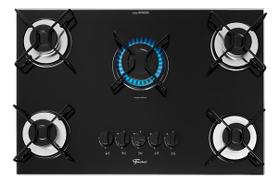 Cooktop 5 Bocas A Gas Vidro Preto Premium - Fischer Cooktop 5 Bocas A Gas Vidro Preto Premium - Fischer