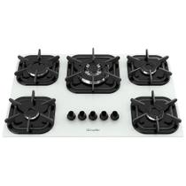 Cooktop 5 Bocas Branco Tripla Chama Bivolt Vidro Temperado Mueller