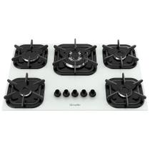 Cooktop 5 Bocas Branco Tripla Chama Bivolt Vidro Temperado Mueller