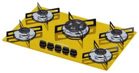 Cooktop 5 bocas Chamalux tripla chama Bivolt Amarelo